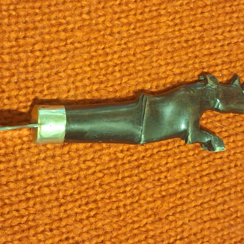 Vintage African hand-carved Ebony Wood Rhinoceros Bottle Opener